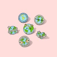 Cute Earth Letter Flower Alloy Plating Unisex Brooches main image 1