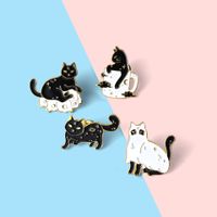 Fashion Cat Alloy Inlaid Gold Unisex Brooches main image 5