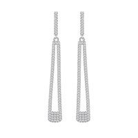 1 Pair Fashion Geometric Sterling Silver Inlay Zircon Drop Earrings main image 2