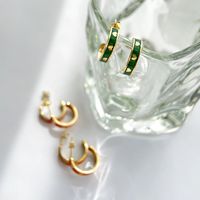 1 Pair Fashion Heart Shape Titanium Steel Enamel Earrings main image 4