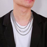 1 Piece Fashion Solid Color Titanium Steel Men's Necklace main image 1
