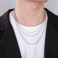 1 Piece Fashion Solid Color Titanium Steel Unisex Layered Necklaces main image 3
