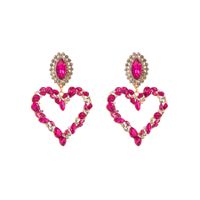 European And American Hot-selling Heart-shaped Alloy Inlaid With Diamonds Retro Temperament Exaggerated Earrings Female Korean Version Of The Super Flash Full Diamond Earrings sku image 9