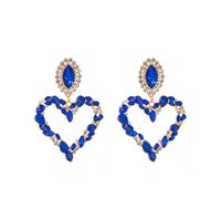 Aleación En Forma De Corazón De Gran Venta En Europa Y América Con Incrustaciones De Diamantes Pendientes Exagerados De Temperamento Retro Versión Coreana Femenina De Los Pendientes De Diamantes Súper Completos sku image 7