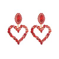 1 Pair Shiny Heart Shape Alloy Plating Inlay Rhinestones Glass Gold Plated Women's Drop Earrings sku image 9
