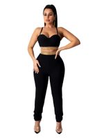 Women's Fashion Solid Color Polyester Knit Diamond Pants Sets main image 5