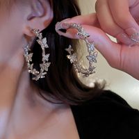 1 Pair Fashion Butterfly Alloy Inlay Rhinestones Women's Earrings main image 3