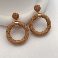 1 Pair Vacation Geometric Raffia Women's Drop Earrings sku image 2