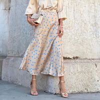 Summer Casual Polka Dots Polyester Maxi Long Dress Skirts main image 4