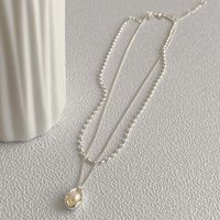 Fashion Geometric Copper Plating Artificial Pearls Layered Necklaces sku image 2
