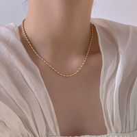 Mode Géométrique Le Cuivre Placage Perles Artificielles Collier En Couches main image 6
