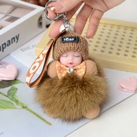 Cartoon Style Doll Fox Fur Women's Bag Pendant Keychain sku image 13