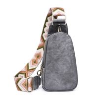 Women's Summer Spring Pu Leather Solid Color Vintage Style Zipper Fanny Pack sku image 4