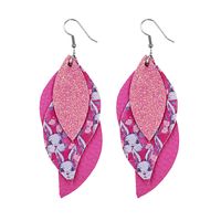1 Pair Fashion Rabbit Leaf Pu Leather Sequins Easter Women's Drop Earrings sku image 7