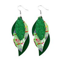 1 Pair Fashion Rabbit Leaf Pu Leather Sequins Easter Women's Drop Earrings sku image 14
