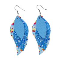 1 Pair Fashion Rabbit Leaf Pu Leather Sequins Easter Women's Drop Earrings main image 5