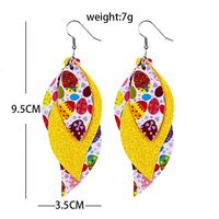 1 Pair Fashion Rabbit Leaf Pu Leather Sequins Easter Women's Drop Earrings main image 4