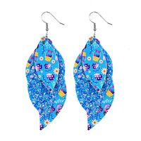 1 Pair Fashion Rabbit Leaf Pu Leather Sequins Easter Women's Drop Earrings sku image 12