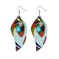 1 Pair Fashion Rabbit Leaf Pu Leather Sequins Easter Women's Drop Earrings sku image 15