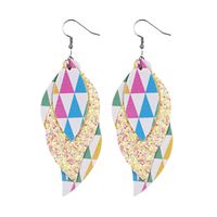 1 Pair Fashion Rabbit Leaf Pu Leather Sequins Easter Women's Drop Earrings sku image 5