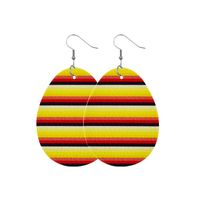 1 Pair Fashion Stripe Water Droplets Waves Pu Leather Patchwork Easter Women's Drop Earrings sku image 7
