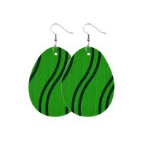 1 Pair Fashion Stripe Water Droplets Waves Pu Leather Patchwork Easter Women's Drop Earrings sku image 10