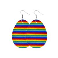 1 Pair Fashion Stripe Water Droplets Waves Pu Leather Patchwork Easter Women's Drop Earrings sku image 12