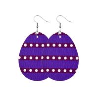 1 Pair Fashion Stripe Water Droplets Waves Pu Leather Patchwork Easter Women's Drop Earrings sku image 14