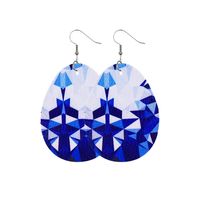 1 Pair Fashion Stripe Water Droplets Waves Pu Leather Patchwork Easter Women's Drop Earrings sku image 16