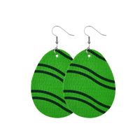 1 Pair Fashion Stripe Water Droplets Waves Pu Leather Patchwork Easter Women's Drop Earrings main image 4
