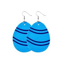 1 Pair Fashion Stripe Water Droplets Waves Pu Leather Patchwork Easter Women's Drop Earrings sku image 18