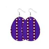1 Pair Fashion Stripe Water Droplets Waves Pu Leather Patchwork Easter Women's Drop Earrings sku image 15