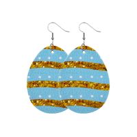 1 Pair Fashion Stripe Water Droplets Waves Pu Leather Patchwork Easter Women's Drop Earrings sku image 11