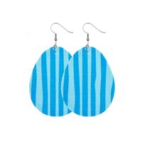 1 Pair Fashion Stripe Water Droplets Waves Pu Leather Patchwork Easter Women's Drop Earrings sku image 19