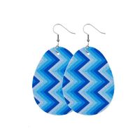 1 Pair Fashion Stripe Water Droplets Waves Pu Leather Patchwork Easter Women's Drop Earrings sku image 20