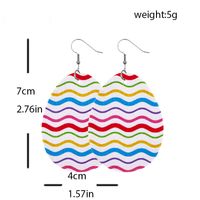 1 Pair Fashion Stripe Water Droplets Waves Pu Leather Patchwork Easter Women's Drop Earrings main image 2