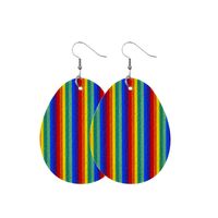 1 Pair Fashion Stripe Water Droplets Waves Pu Leather Patchwork Easter Women's Drop Earrings sku image 13