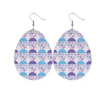 1 Pair Retro Rabbit Water Droplets Egg Pu Leather Patchwork Easter Women's Drop Earrings sku image 11
