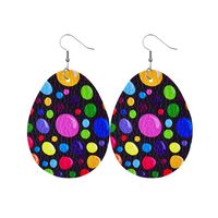 1 Pair Retro Rabbit Water Droplets Egg Pu Leather Patchwork Easter Women's Drop Earrings sku image 1