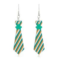 1 Pair Casual Shamrock Stripe Tie Back Arylic St. Patrick Women's Drop Earrings main image 2