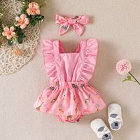 Cute Flower Printing Polyester Jumpsuits main image 1