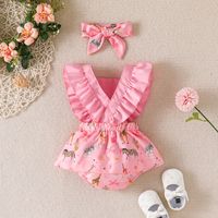 Cute Flower Printing Polyester Jumpsuits main image 2