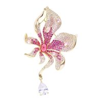 Lady Flower Bow Knot Copper Plating Inlay Zircon Women's Brooches main image 1