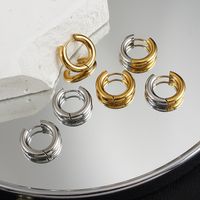 1 Paar Mode Geometrisch Titan Stahl Reif Ohrringe main image 2