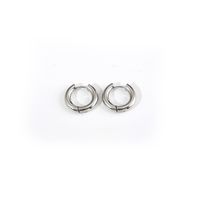1 Pair Fashion Geometric Titanium Steel Hoop Earrings sku image 1