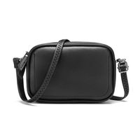 Women's Medium Pu Leather Solid Color Classic Style Oval Zipper Shoulder Bag sku image 3