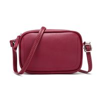 Women's Medium Pu Leather Solid Color Classic Style Oval Zipper Shoulder Bag sku image 1