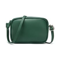 Women's Medium Pu Leather Solid Color Classic Style Oval Zipper Shoulder Bag sku image 2