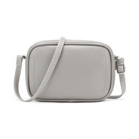 Women's Medium Pu Leather Solid Color Classic Style Oval Zipper Shoulder Bag sku image 8
