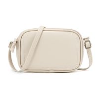 Women's Medium Pu Leather Solid Color Classic Style Oval Zipper Shoulder Bag sku image 6